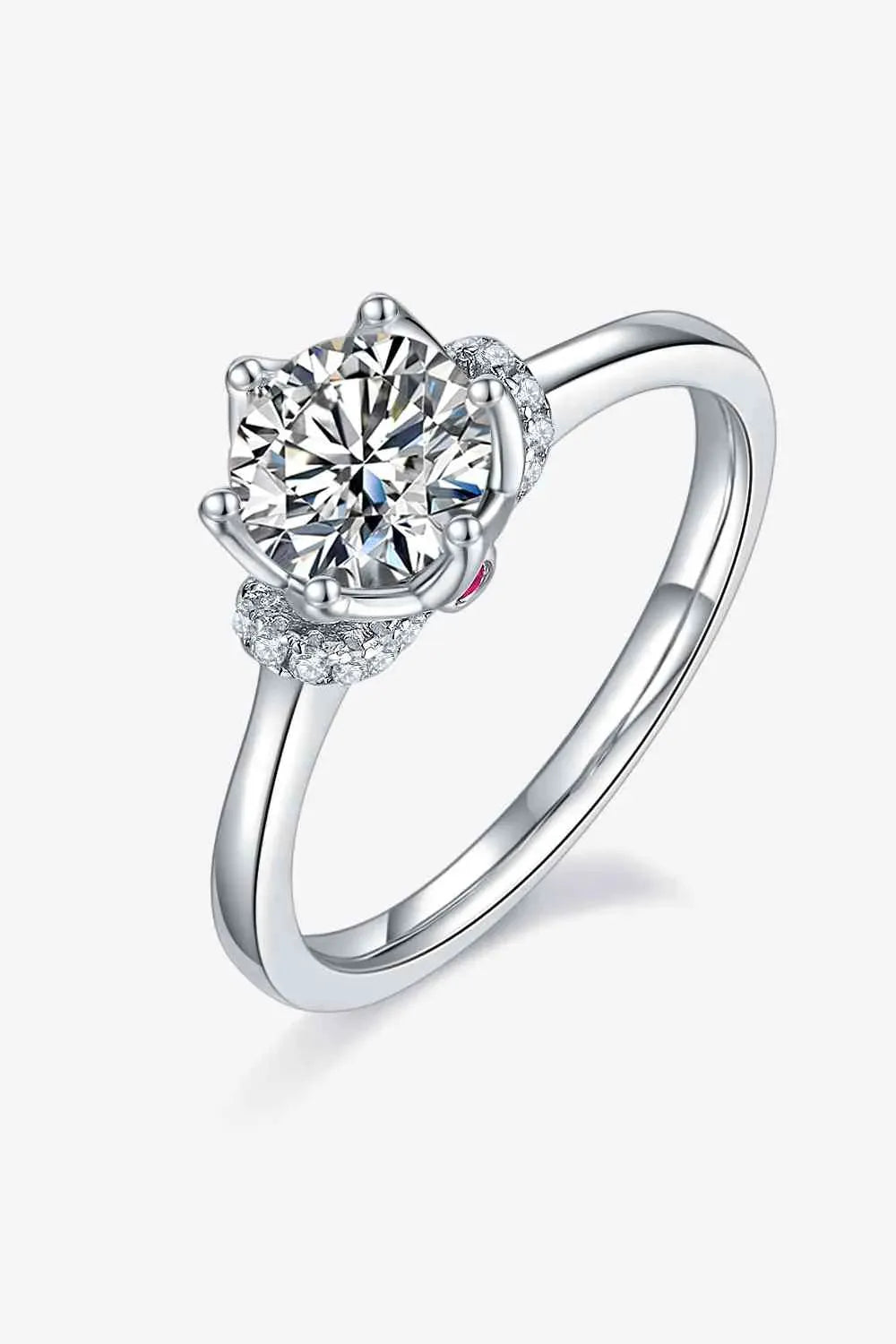 1 Carat Moissanite 925 Sterling Silver Ring Moissanite - Tophatter Daily Deals